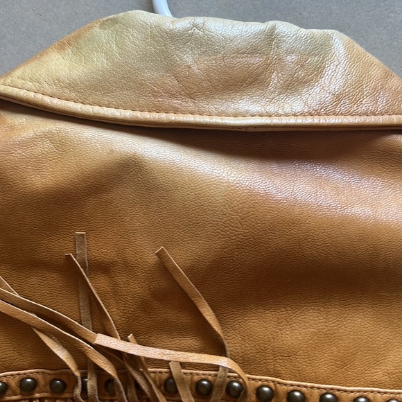 Leather fringe jacket by Cripple Creek size small - Picture 3 of 4